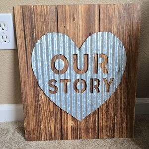 Rustic Heart Wall Decor with Silver Accents